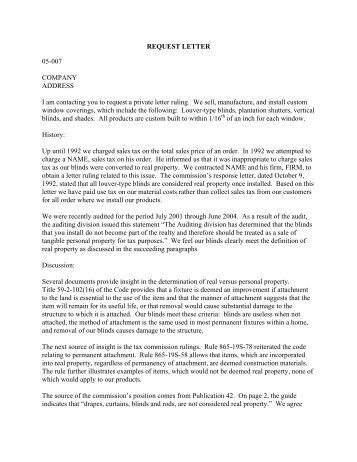 Utah Private Letter Ruling 05 003 Utah State Tax mission Utah Private Letter Ruling 05 003 Utah State Tax mission