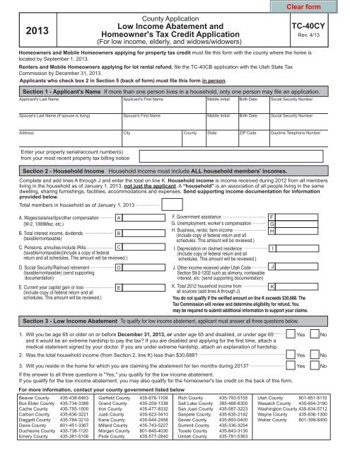 TC-40cy - Utah State Tax Commission