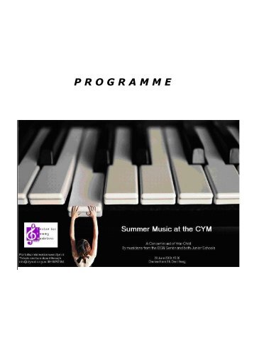 P R O G R A M M E - The Centre for Young Musicians