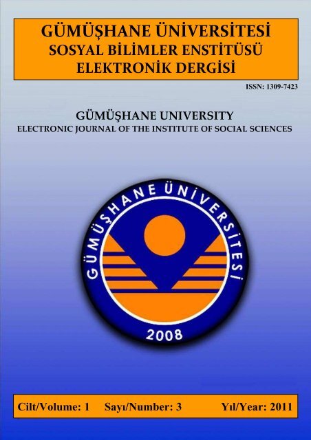 S - GÜ SBE Elektronik Dergisi - Gümüşhane Üniversitesi