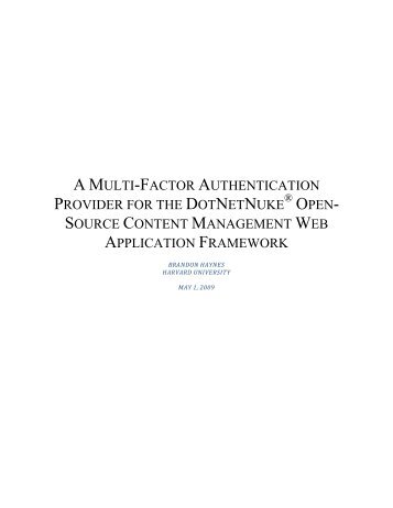 Download the Multi-Factor Authentication in DotNetNuke Whitepaper