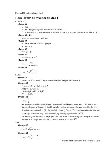 Facit til øvelserne i del 4 - matema10k