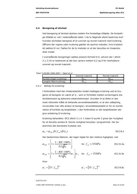 BEF-PCSTATIK PC-Statik Bjælkeberegning efter EC2