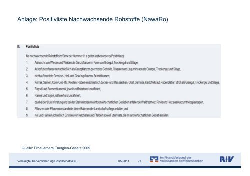 Tierseuchenversicherung für landwirtschaftliche Biogasanlagen ...