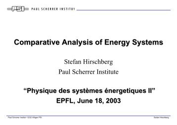 Comparative Analysis of Energy Systems - MANHAZ