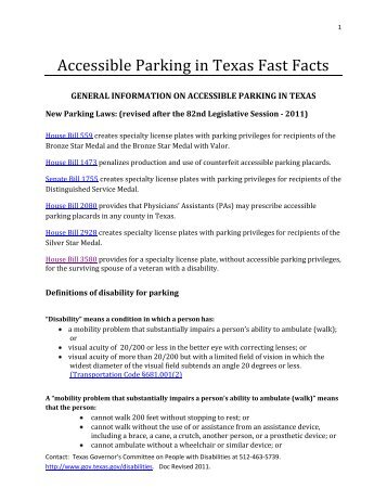 Accessible Parking in Texas Fast Facts