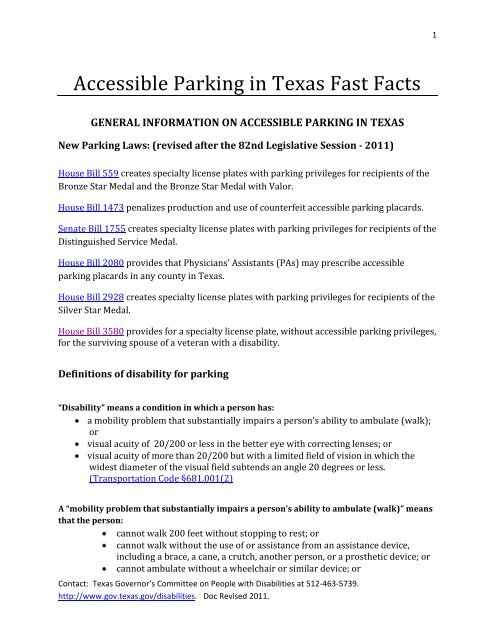 Accessible Parking in Texas Fast Facts