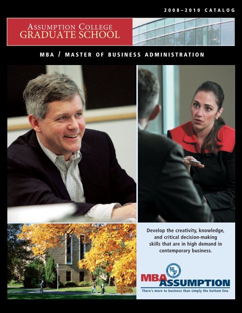 MBA Catalog - graduate studies at assumption college