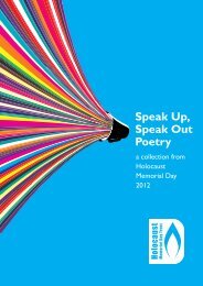 Speak Up, Speak Out Poetry Booklet - Holocaust Memorial Day Trust