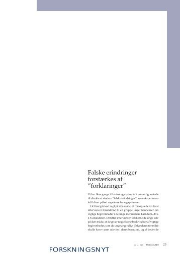 Falske erindringer forstærkes af ”forklaringer” - Elbo