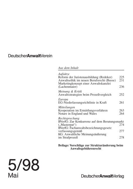 225-288) (708,1 kB) - Anwaltsblatt - Deutscher Anwaltverein