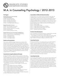 Counseling Psychology Course Descriptions - graduate studies at ...