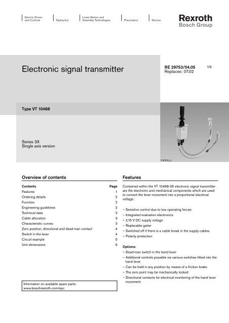 Electronic signal transmitter - Bosch Rexroth