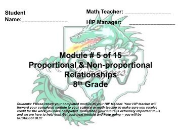 Module # 5 of 15 Proportional & Non-proportional Relationships 8th ...