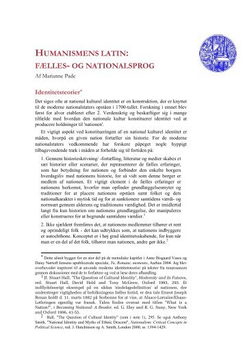 Humanismens latin: fælles- og nationalsprog - Renaessanceforum