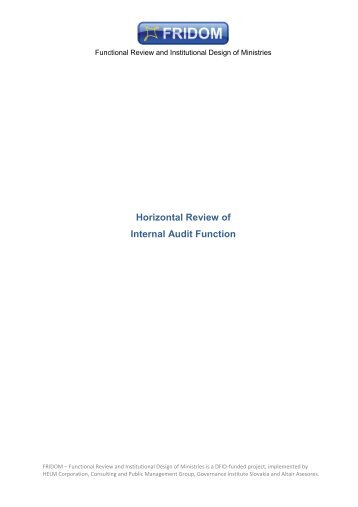 Horizontal Review of Internal Audit Function