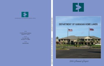 2008 Hawaiian Home Lands Annual Report - Department of ...