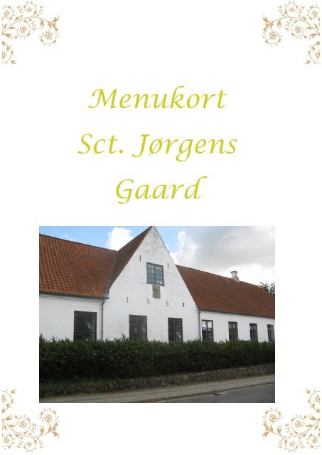 Menukort Sct. Jørgens Gaard