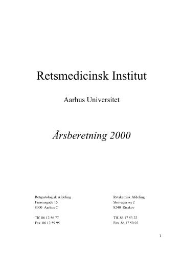 Retsmedicinsk Institut - Institut for Retsmedicin - Aarhus Universitet
