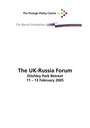 The UK-Russia Forum - Foreign Policy Centre