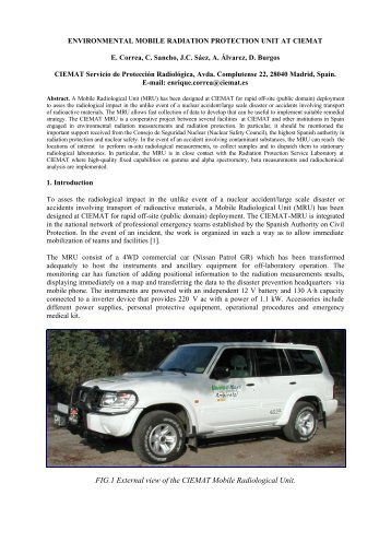 FIG.1 External view of the CIEMAT Mobile Radiological Unit. - IRPA