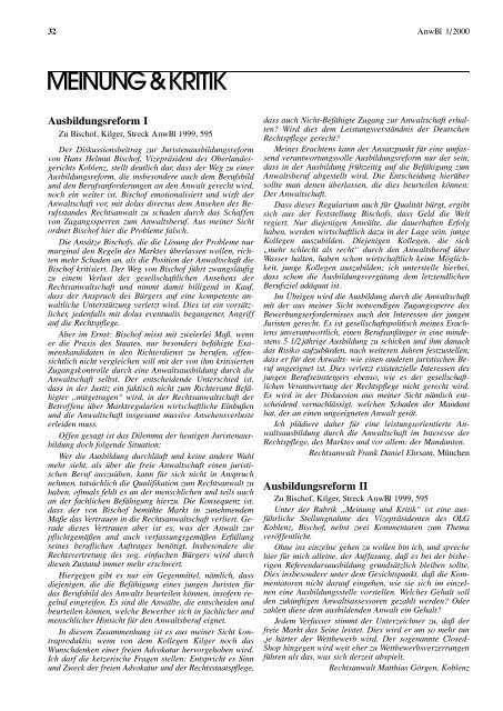 Heft 1 1-64 - Anwaltsblatt