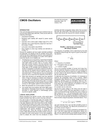 Application Note 118 CMOS Oscillators - Fairchild Semiconductor