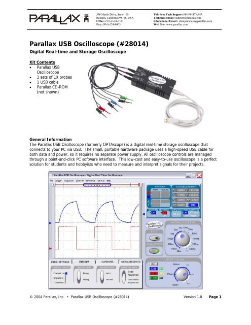 Parallax USB Oscilloscope (#28014) - Parallax, Inc.