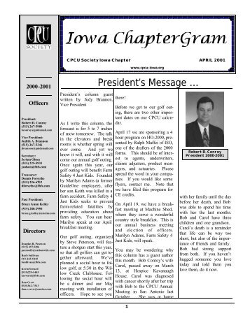 Yes - CPCU Iowa Chapter