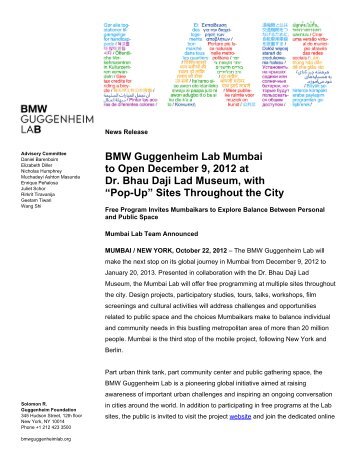 BMW Guggenheim Lab Mumbai - Guggenheim Museum