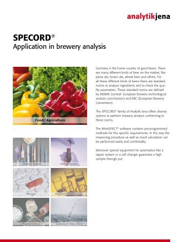 Flyer Uv/Vis Brewery Analysis - Analytik Jena AG