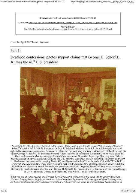 Deathbed confessions, photos support claims that George H. Scherf(f)