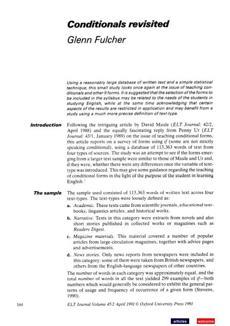 Conditionals revisited