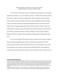 Interconnectedness and Diversity in ?French Louisiana? - Georgia ...