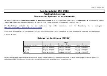 Practica bij de cursus Elektronische Systemen en Instrumentatie.