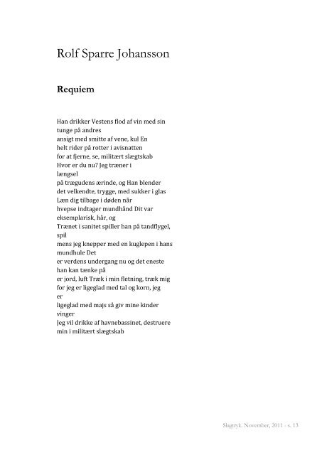 November, 2011 - Slagtryk