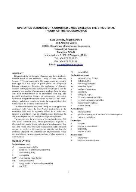 Operation Diagnosis Of A Combined Cycle Based On The Circe