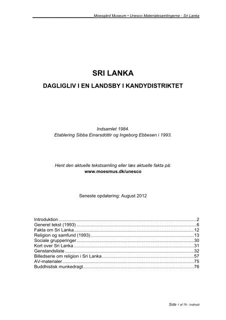 Tap Dekan Converge Fakta om Sri Lanka - UNESCO Samlingerne
