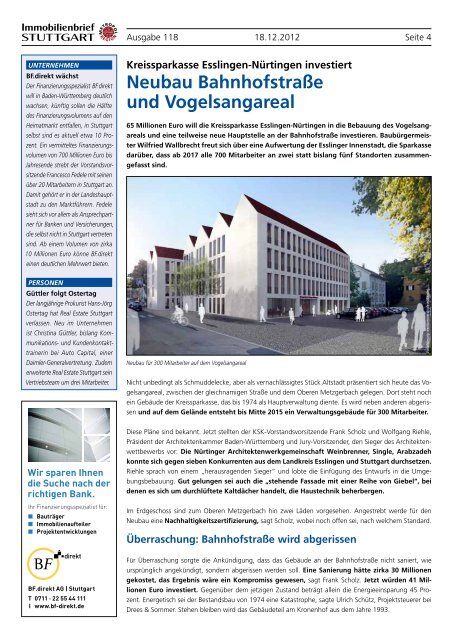 Immobilienbrief STUTTGART - Immobilienverlag Stuttgart