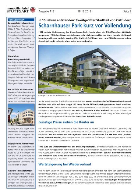 Immobilienbrief STUTTGART - Immobilienverlag Stuttgart