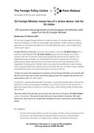 Download the press release - Foreign Policy Centre