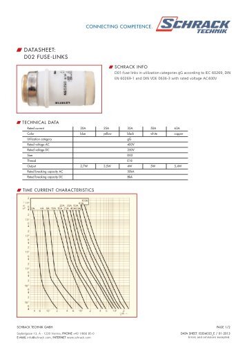 W Datasheet Hrc Fuse Links Size 000 Schrack