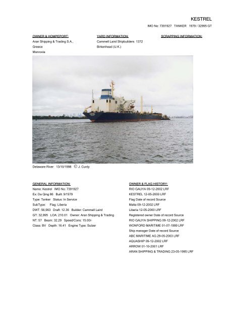 KESTREL - Cargo Vessels International