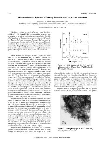 Mechanochemical Synthesis of Ternary Fluorides with Perovskite ...