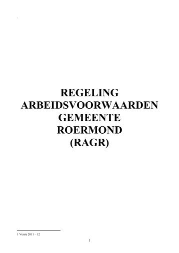 REGELING ARBEIDSVOORWAARDEN GEMEENTE ROERMOND ...