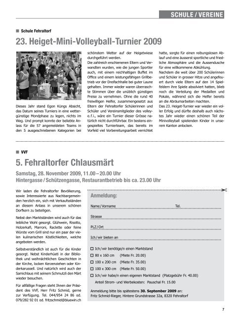 6. September 2009 - Gemeinde Fehraltorf