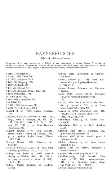 NAVNEREGISTER - Danmarks Kirker