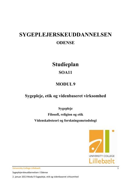 SYGEPLEJERSKEUDDANNELSEN Studieplan College ...