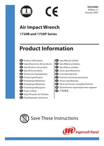 Product Information Manual, Air Impact Wrench, 1720B and 1720P ...