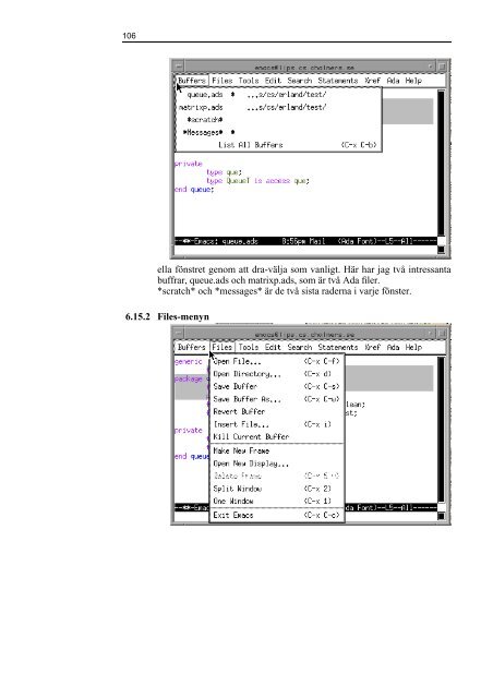 Avsnittet om Emacs (från Gula boken)